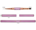 Model12 Pędzelek Dwustronny do Zdobień paznokci, Żelu, Akrylu okrągły 11mm, płaski 11mm purpurowy