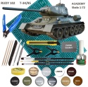 RUDY 102 plastikowy Model do sklejania czołgu T-34/85 Academy skala 1:72 +mata, farby, klej