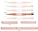 Dwustronny Pędzelek do paznokci Akrylu Żelu okrągły 11mm, płaski 11mm