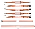 Model12 Pędzelek Dwustronny 5 sztuk do paznokci, Żelu, Akrylu , różowe + wzornik lakieru