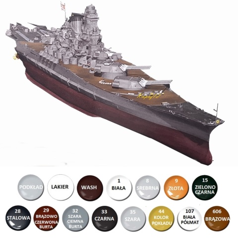 Okręt, japoński pancernik Yamato Full Hull skala 1:700 451510